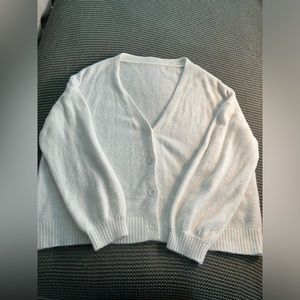 Fluffy plain white sweater